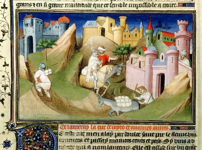 Travellers outside Peking with Odorico de Pordenone, from the 